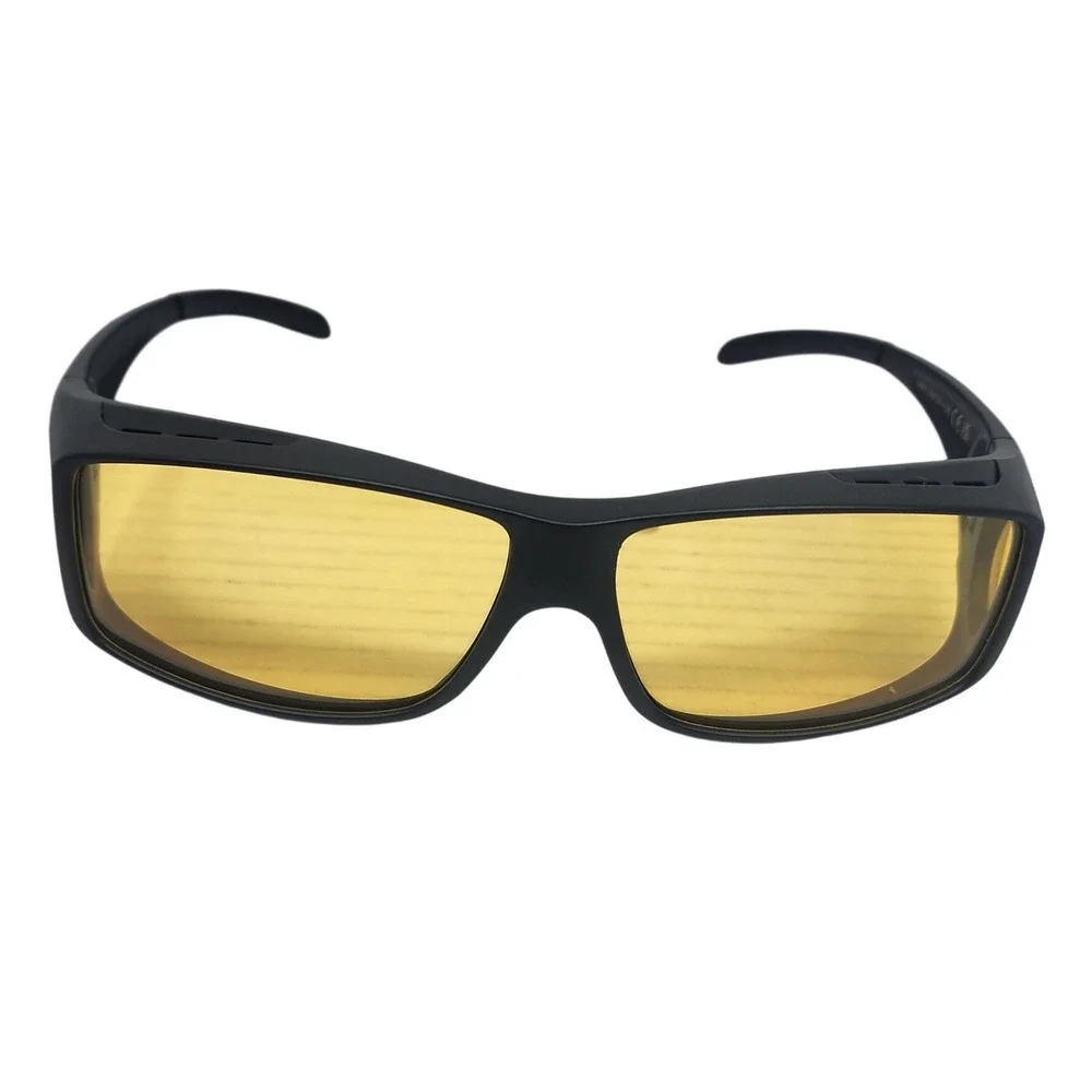 Each Cool Night Vision Glasses Men OS Black‎ Yellow Lens Wrap Driving Safety NWT